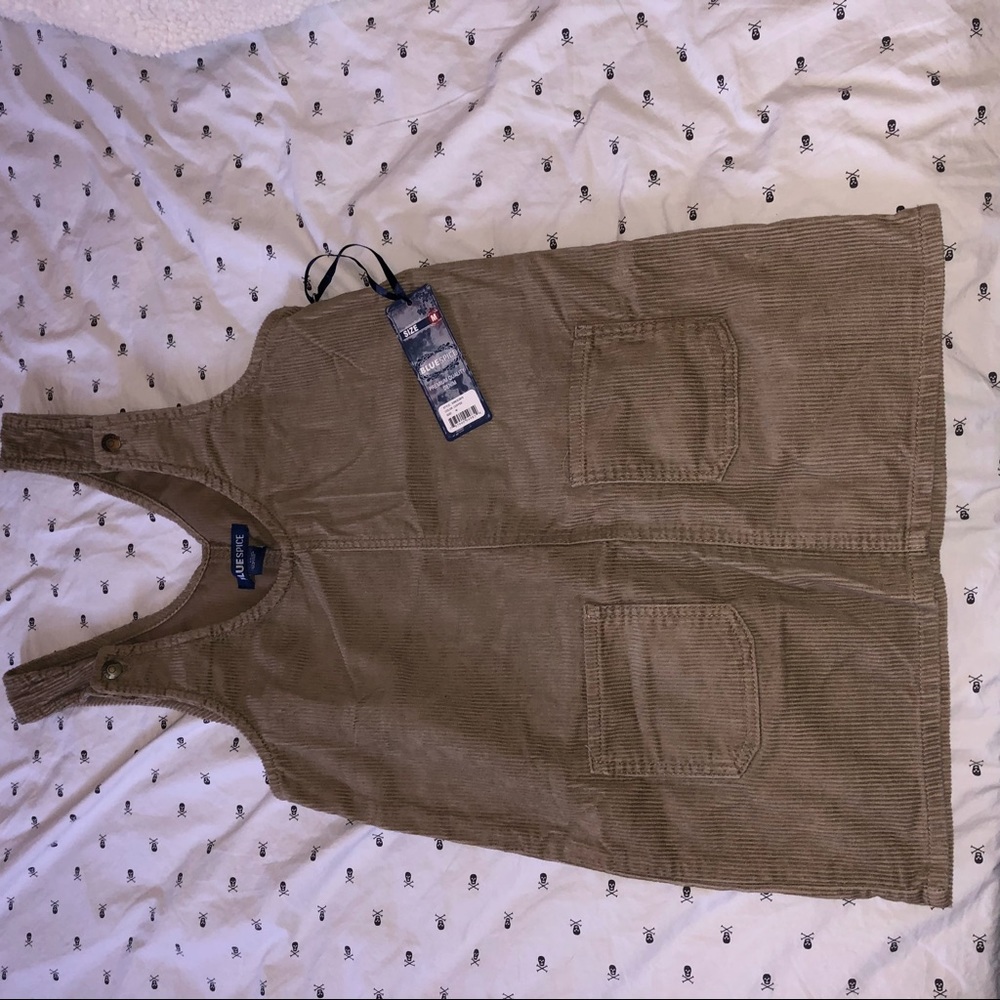 Tan Corduroy Skirt Overalls